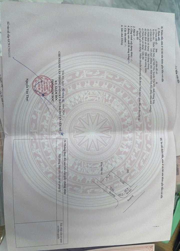 Đất nền lô góc 2 mặt tiền tại Yên Mỹ - 107m² - Giá thỏa thuận hấp dẫn!