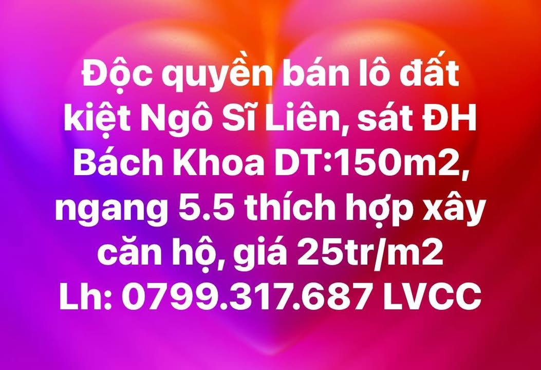 Đất nền Hòa Khánh Bắc, Đà Nẵng 150m² giá 3.75 tỷ - Tiềm năng đầu tư cao!