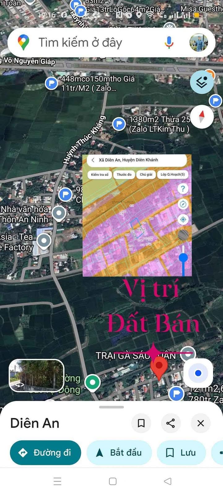 Đất nền Diên An, Diên Khánh 270m² giá 1.755 tỷ - Cơ hội đầu tư giá tốt!