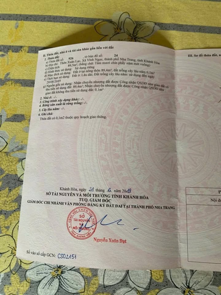 Đất Vĩnh Ngọc Nha Trang 89.5m² giá 2.2 tỷ - Sổ hồng chính chủ, vị trí đẹp!