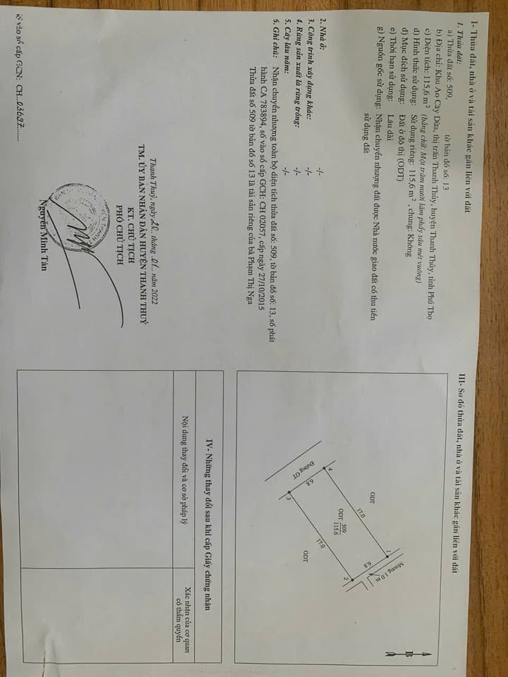 Đất nền trung tâm thị trấn Thanh Thủy 115m² giá chỉ 2 tỷ - Cơ hội đầu tư hiếm có!