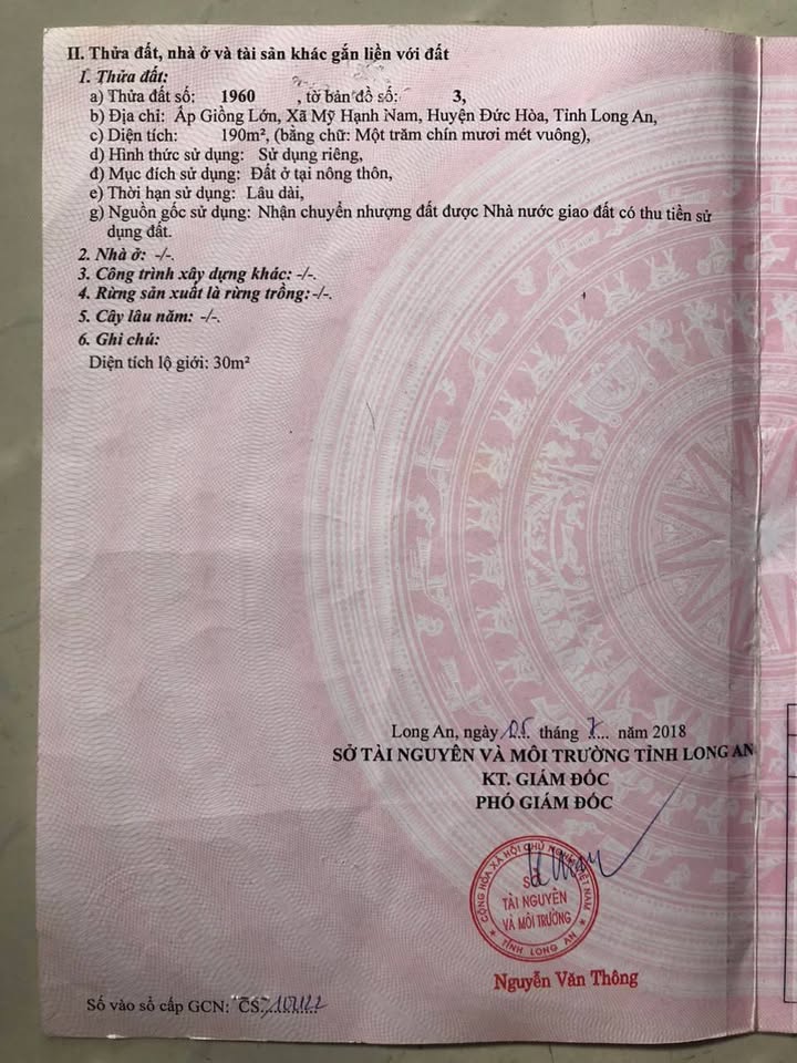 Nhà mặt tiền ấp Giồng Lớn, Đức Hòa, Long An 190m² giá 4.2 tỷ - Đầu tư sinh lời ngay!