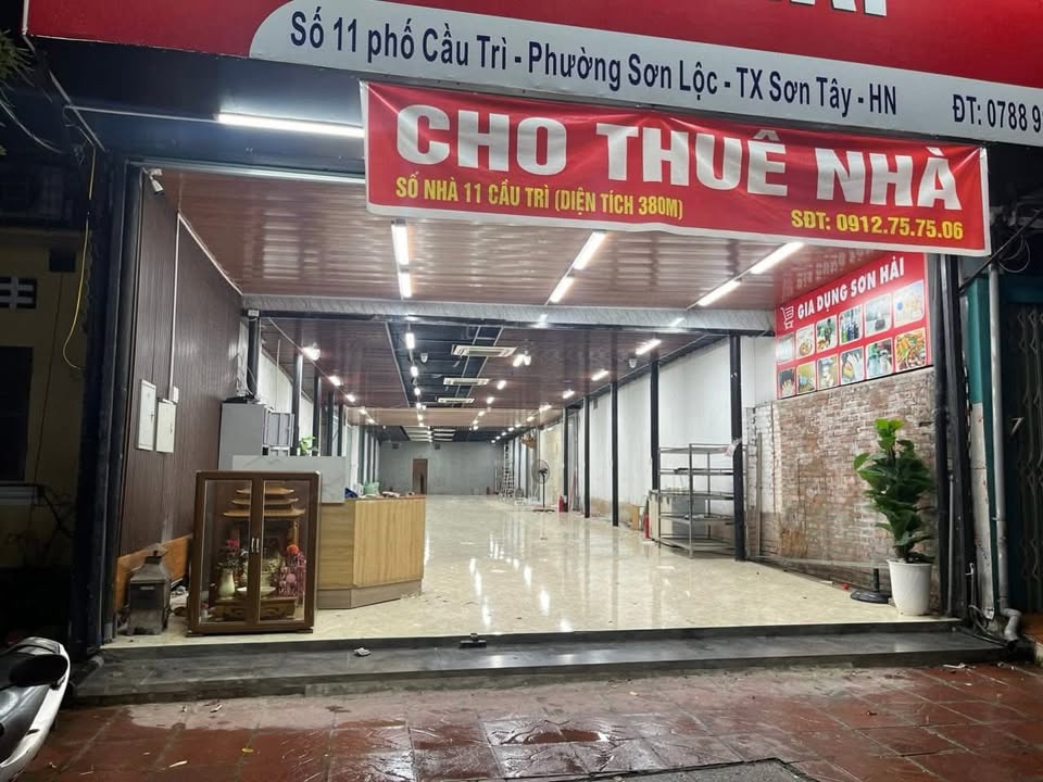 Nhà cho thuê mặt phố Cầu Trì, Sơn Tây 380m² - Phù hợp kinh doanh, văn phòng!