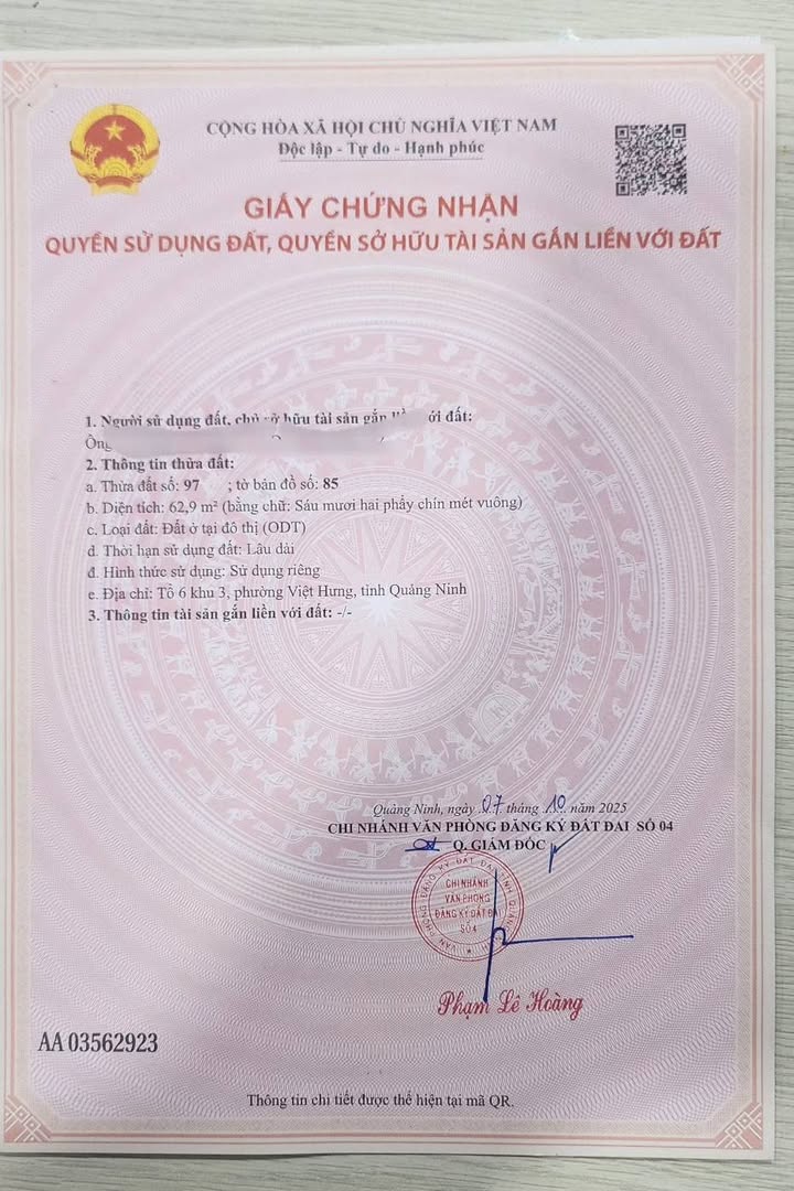 Đất nền Việt Hưng, Quảng Ninh 62m² giá chỉ 600 triệu - Cơ hội đầu tư tuyệt vời!