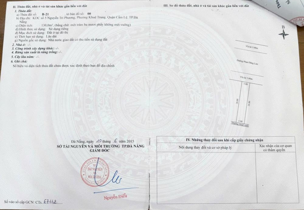 Bán đất mặt tiền Phan Đăng Lưu, Đà Nẵng 130m² - Nhà Thần Tài siêu đẹp!