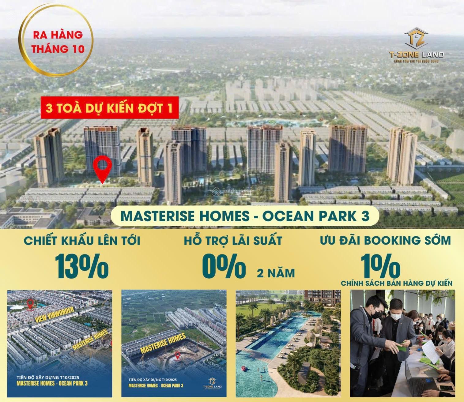 Chung cư Masterise Homes Vinhomes Ocean Park 3 từ 500 triệu - Cơ hội đầu tư hiếm có!