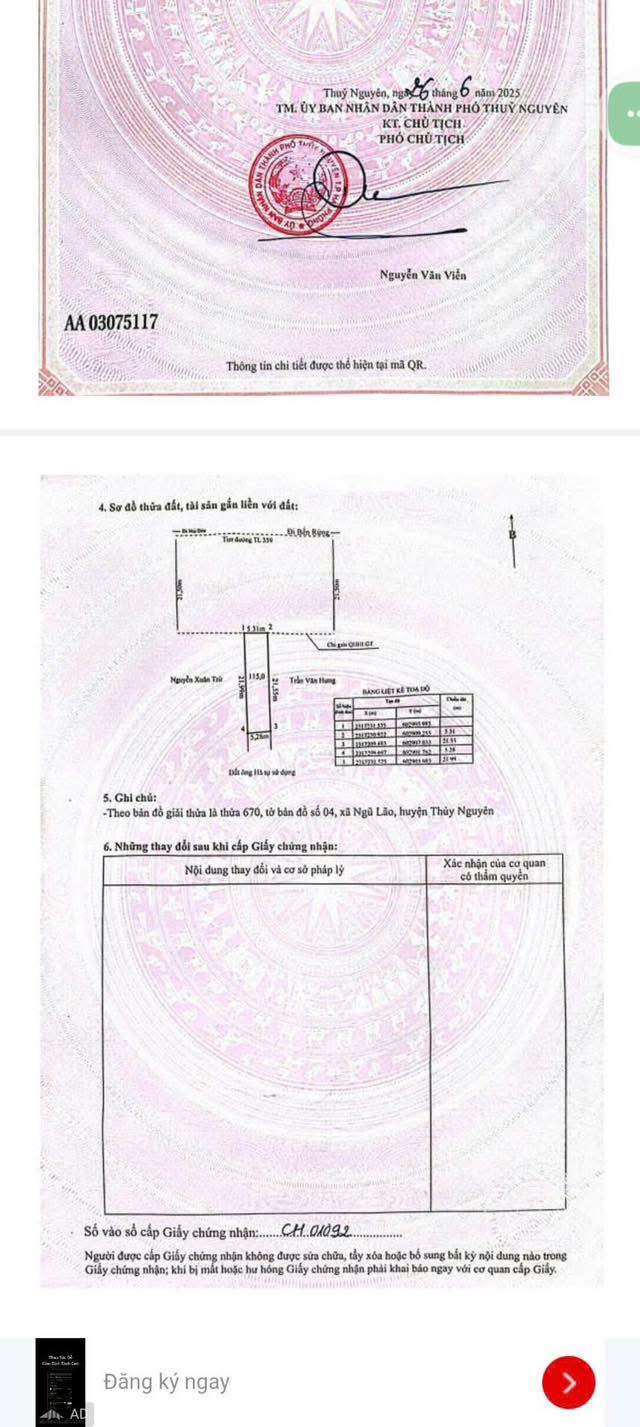 Lô đất mặt đường 359, phường Ngũ Lão 230m² giá 6 tỷ - Cơ hội đầu tư tuyệt vời!