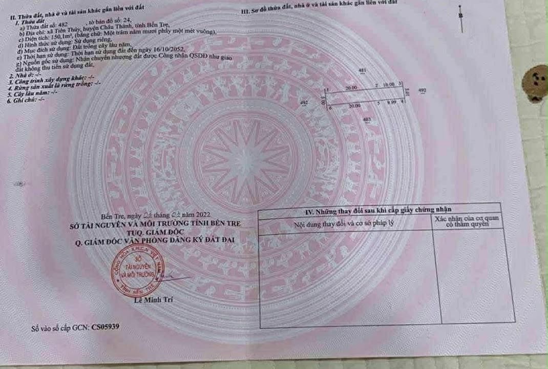 Đất nền Tiên Thủy, Châu Thành, Bến Tre 150m² giá 480 triệu - Đầu tư sinh lời ngay!