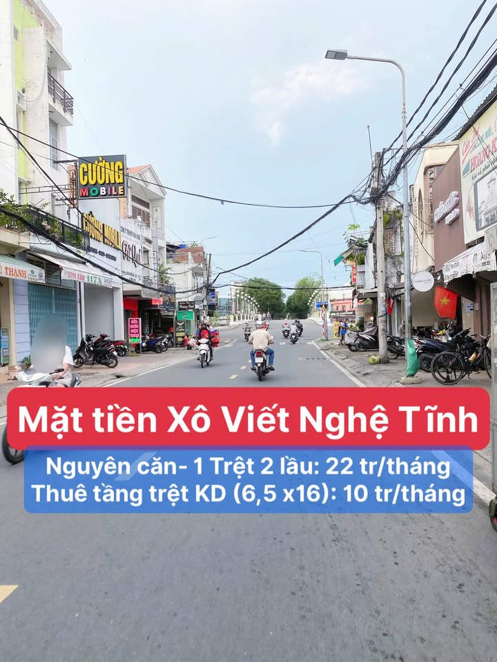 Nhà mặt tiền Xô Viết Nghệ Tĩnh, Ninh Kiều 104m² giá 22 triệu - Thích hợp kinh doanh đa dạng