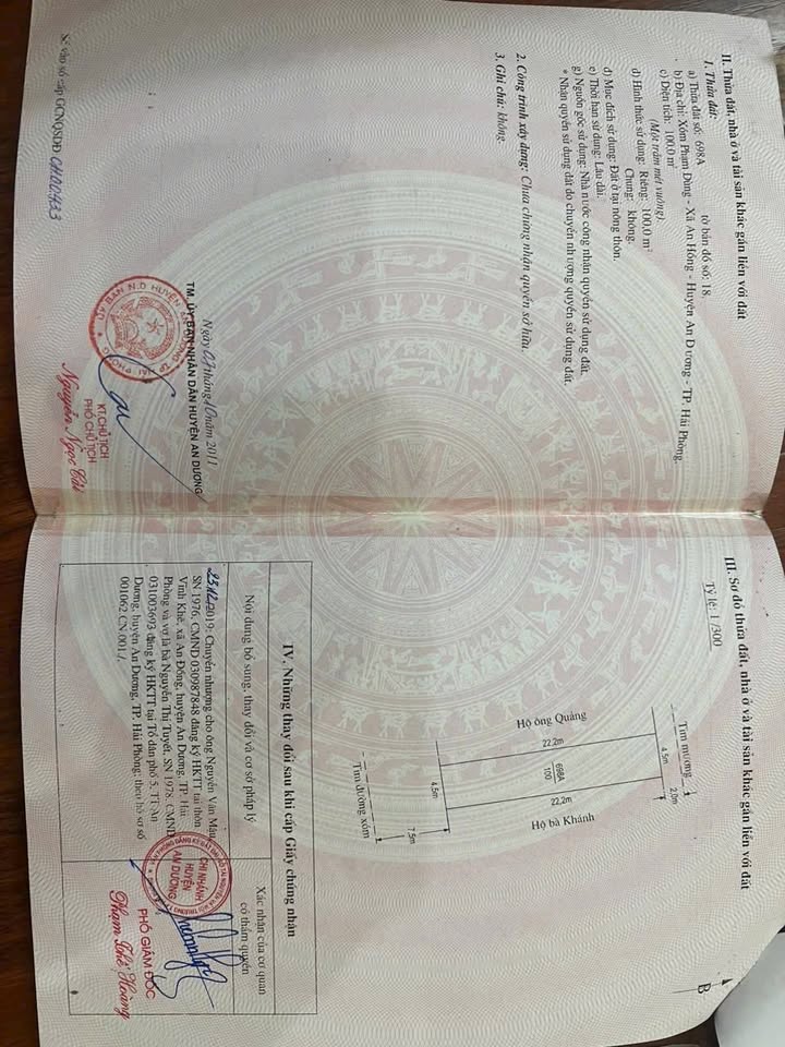 Đất nền An Hồng Hải Phòng 100m² giá 4 tỷ - Cơ hội đầu tư hấp dẫn!