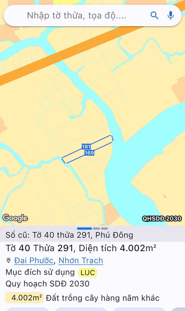 Đất nền ven sông Đại Phước 4002m² giá chỉ 4 tỷ - Tiềm năng sinh lợi lớn!