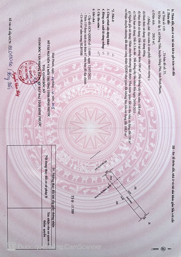 Đất nền chính chủ xã Đồng Tiến, huyện Đồng Phú 205m² giá 300 triệu - Đầu tư sinh lời lâu dài!