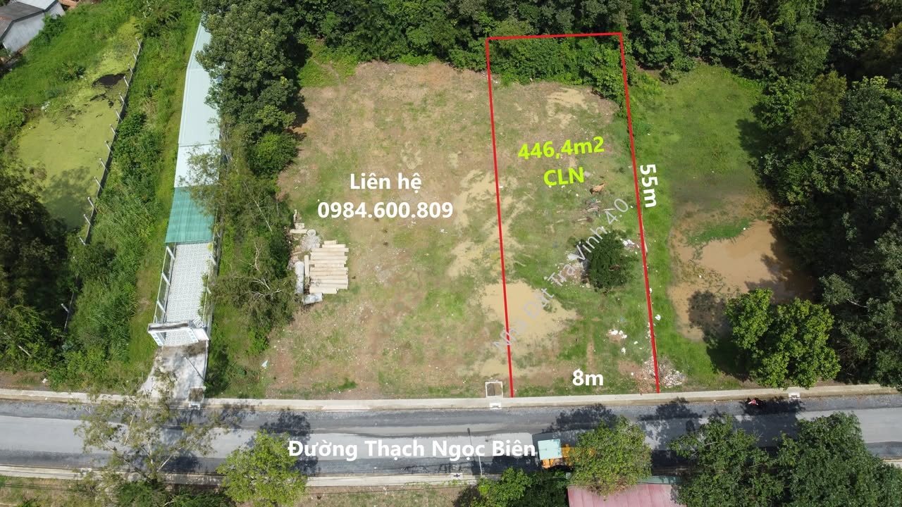 Đất thổ cư 446m² mặt tiền đường Thạch Ngọc Biên - Giá 1.65 tỷ, thương lượng