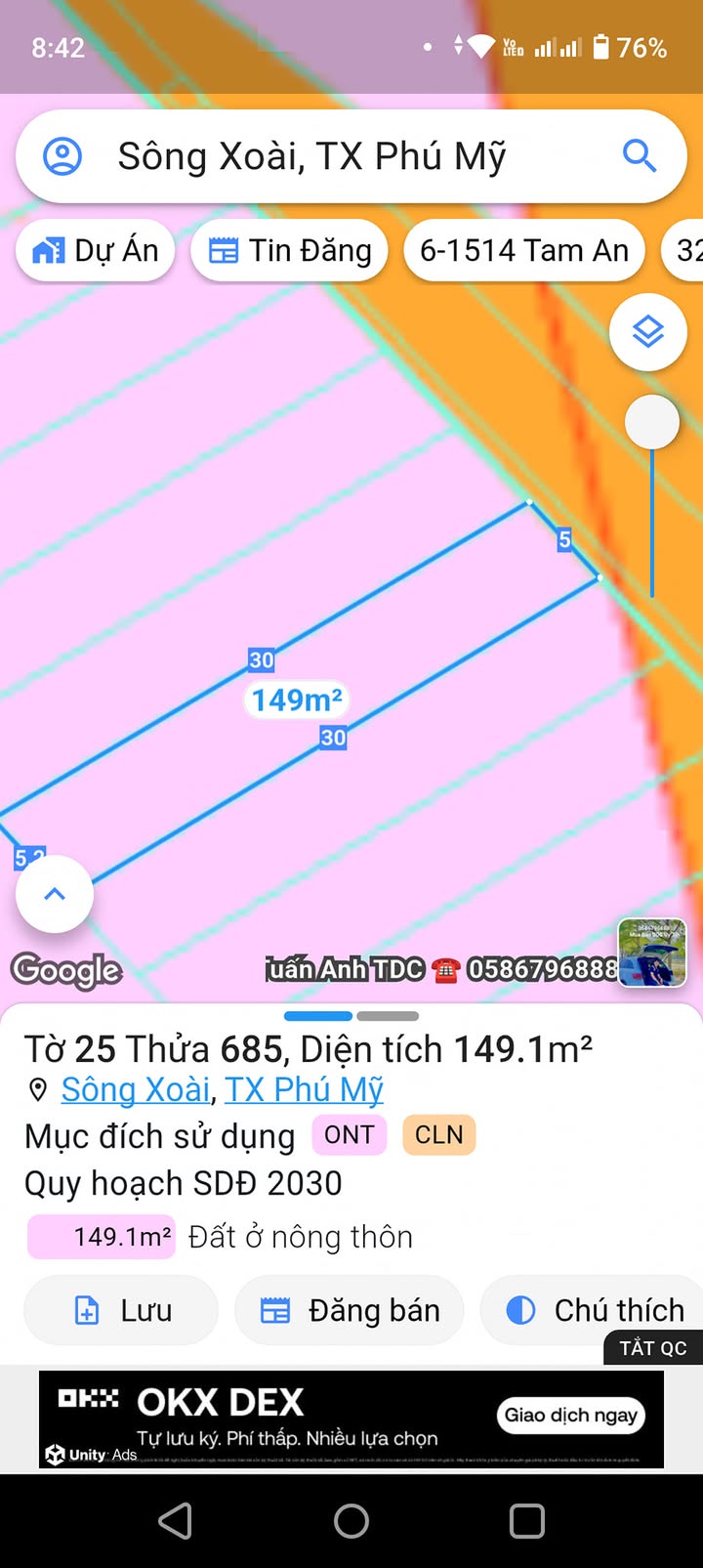 Lô đất thổ cư Tân Thành, Phú Mỹ 100m² giá 1,15 tỷ - Chính chủ bán gấp!