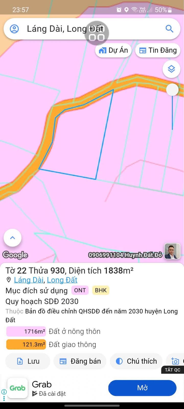 Đất nền 1800m² Đất Đỏ Bà Rịa - Vũng Tàu giá 5.2 tỷ - Đầu tư sinh lời ngay!