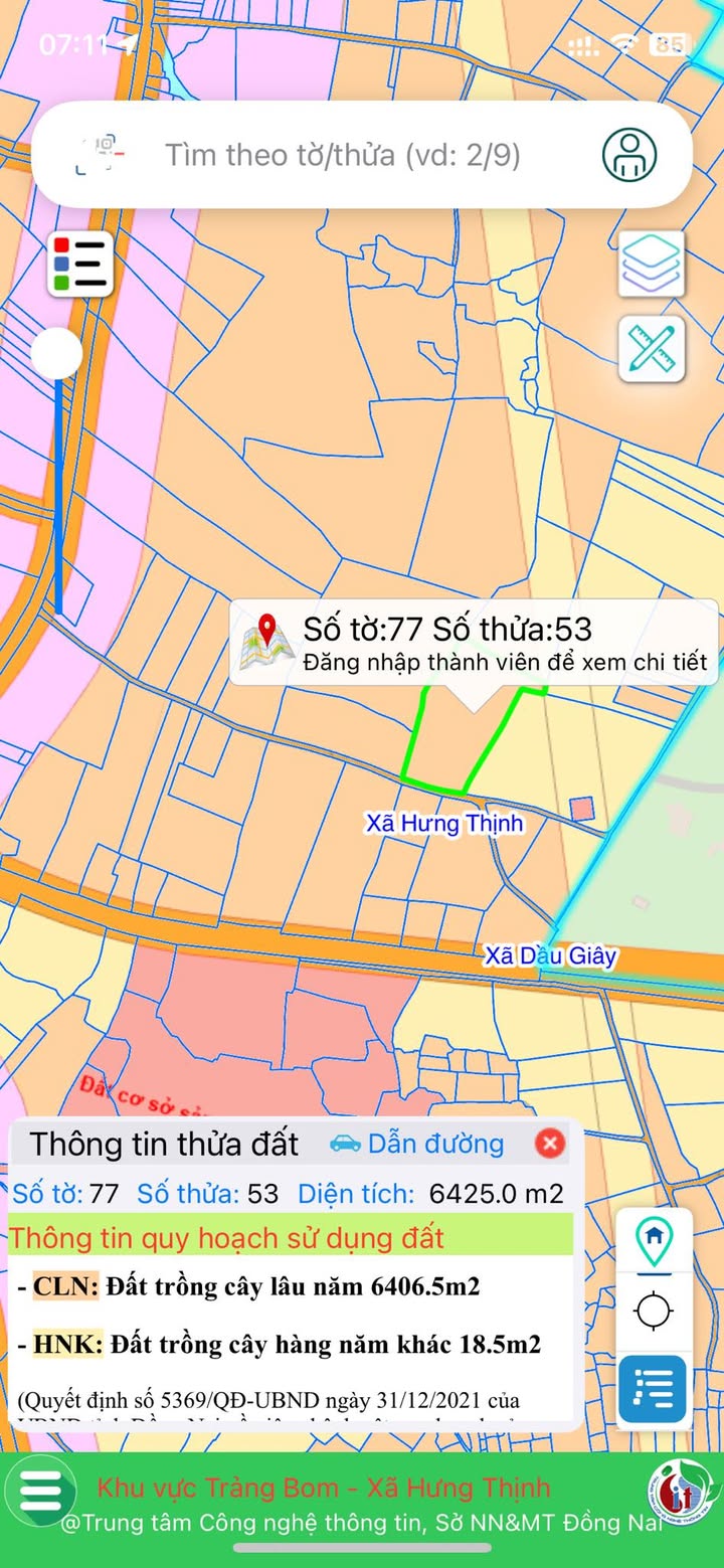 Đất nền 6,4 sào Trảng Bom Đồng Nai - Giá thỏa thuận, vị trí đắc địa!