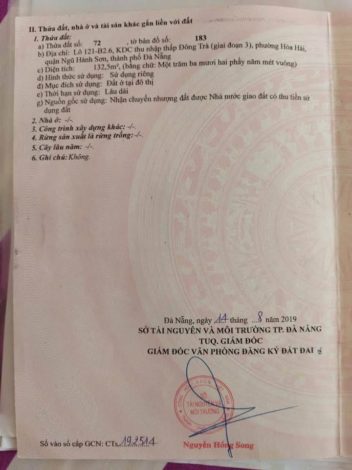 Đất nền Hòa Hải, Đà Nẵng 132.5m² giá 6.1 tỷ - Đầu tư sinh lời lý tưởng!