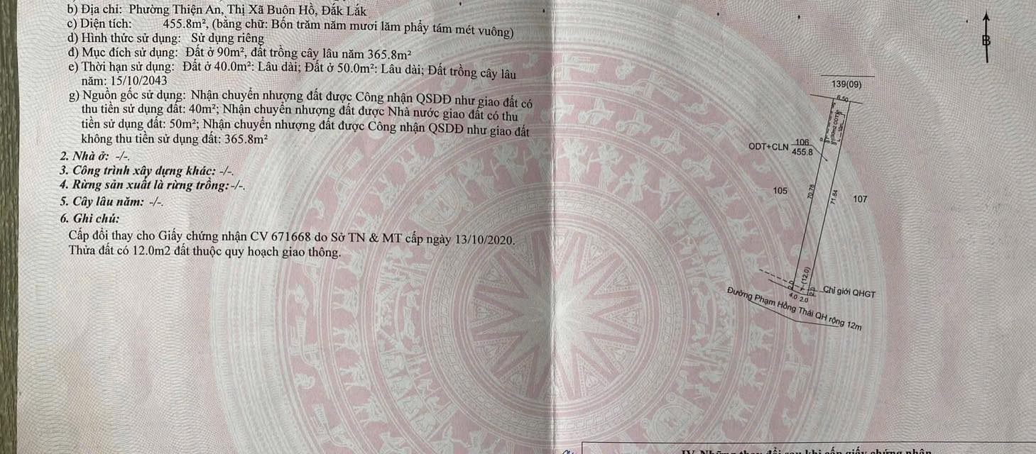 Đất nền mặt tiền Phạm Hồng Thái, phường Thiện An, 450m² giá chỉ 1.3 tỷ - Cơ hội đầu tư tuyệt vời!