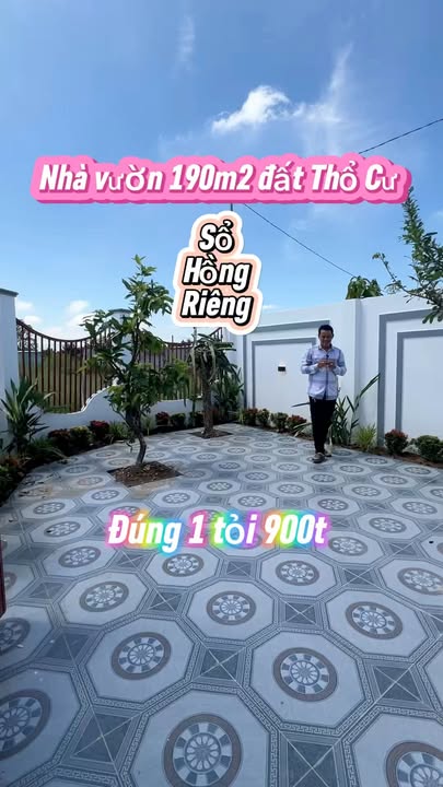 Nhà vườn mini Mỹ Lộc, Cần Giuộc 190m² giá 1.9 tỷ - Sổ hồng chính chủ!