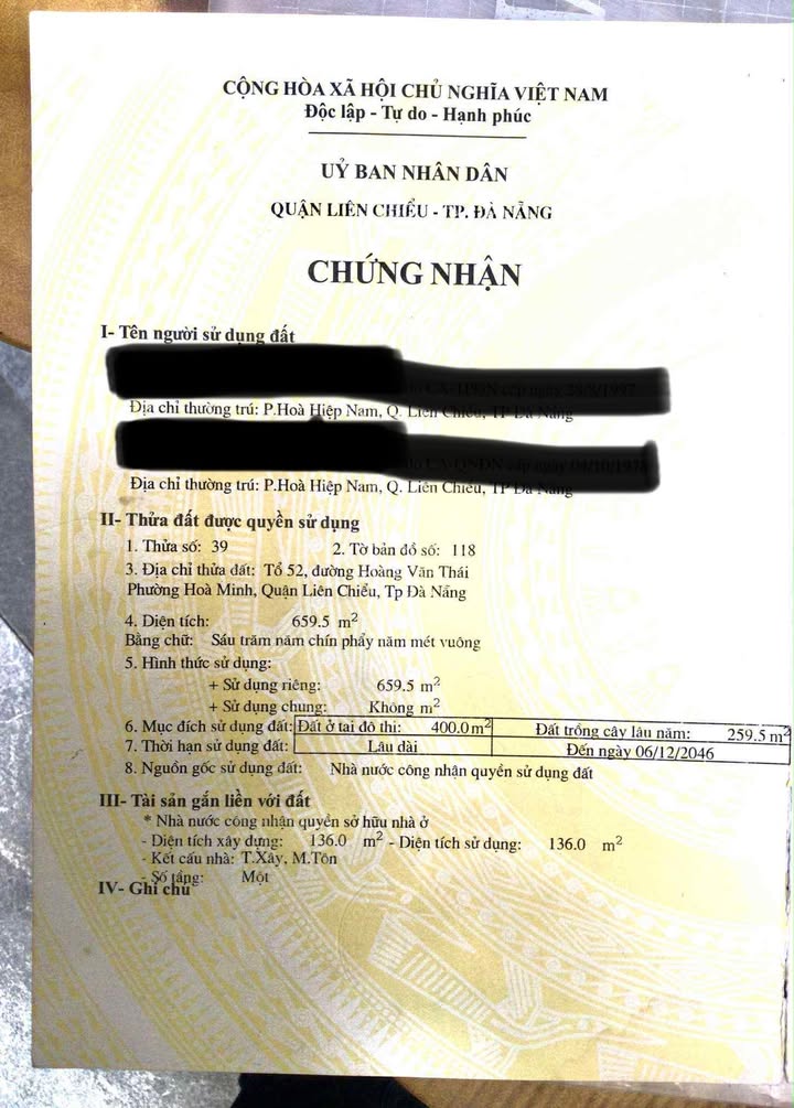 Đất nền 864m² tại Đà Nẵng - Cơ hội vàng cho đầu tư kinh doanh