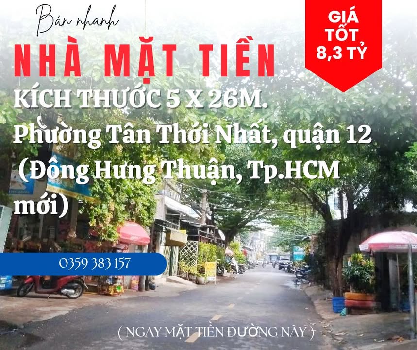 Nhà mặt tiền phường Tân Thới Nhất quận 12, 130m² giá 11 tỷ - Cơ hội đầu tư hấp dẫn!