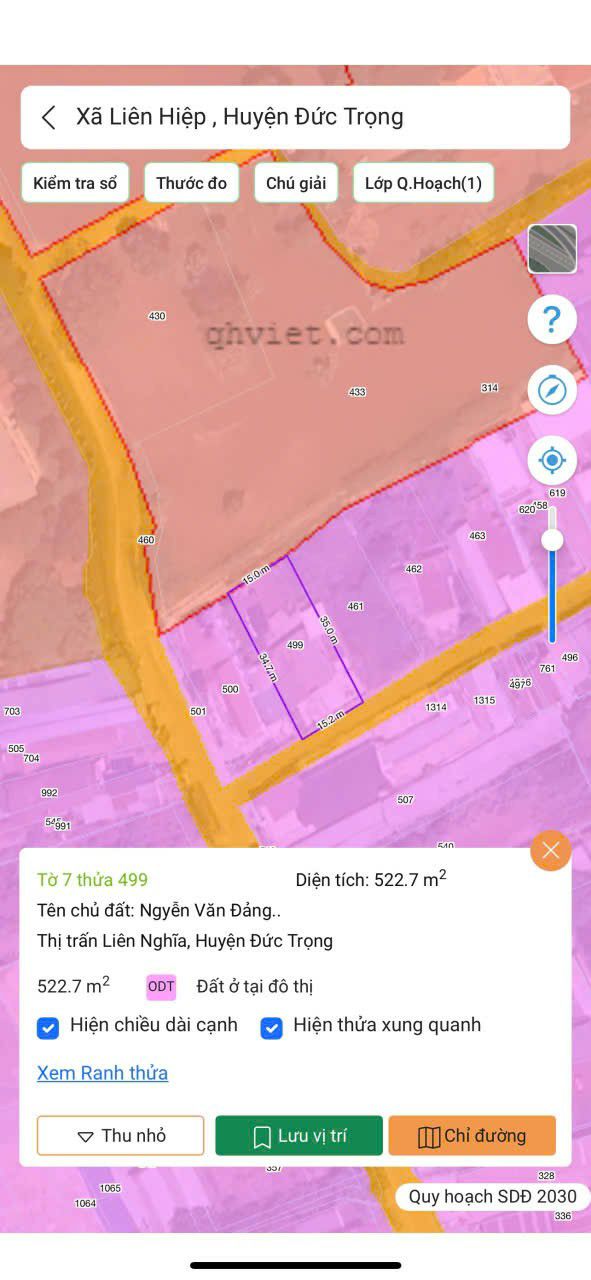 Đất nền Liên Nghĩa 525m² giá 5.2 tỷ - Tiềm năng tăng giá cao!