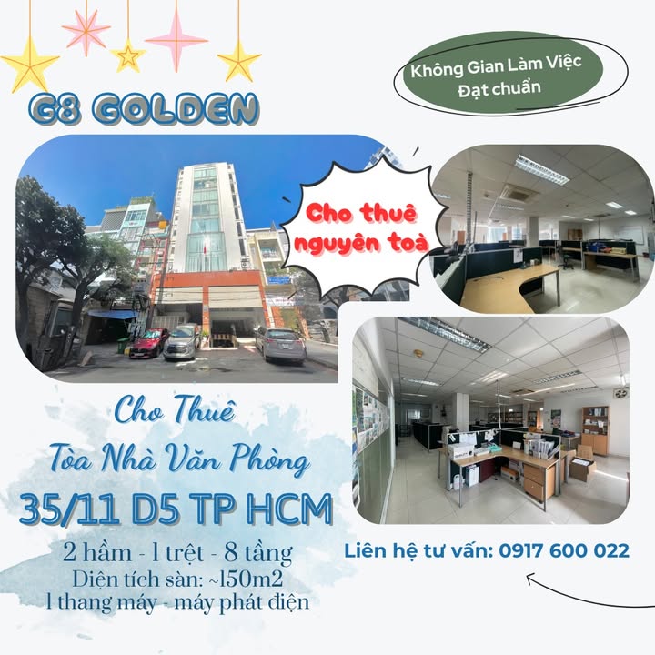 Cho thuê tòa nhà văn phòng 35/11 D5, Bình Thạnh 1300m² - Vị trí đắc địa, tiện ích đầy đủ!