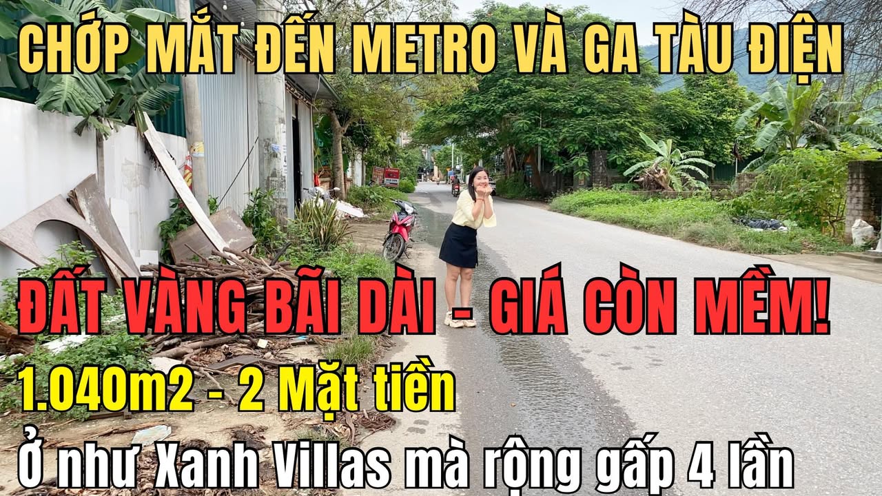 Đất nền Hoà Lạc 1.040m² – 2 mặt tiền – Gần Metro – Tiềm năng kinh doanh vượt trội!