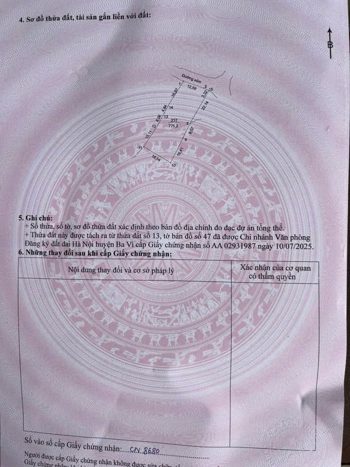 Đất nở hậu 777m² thôn 6 xã Suối Hai - Gần trường học và tỉnh lộ