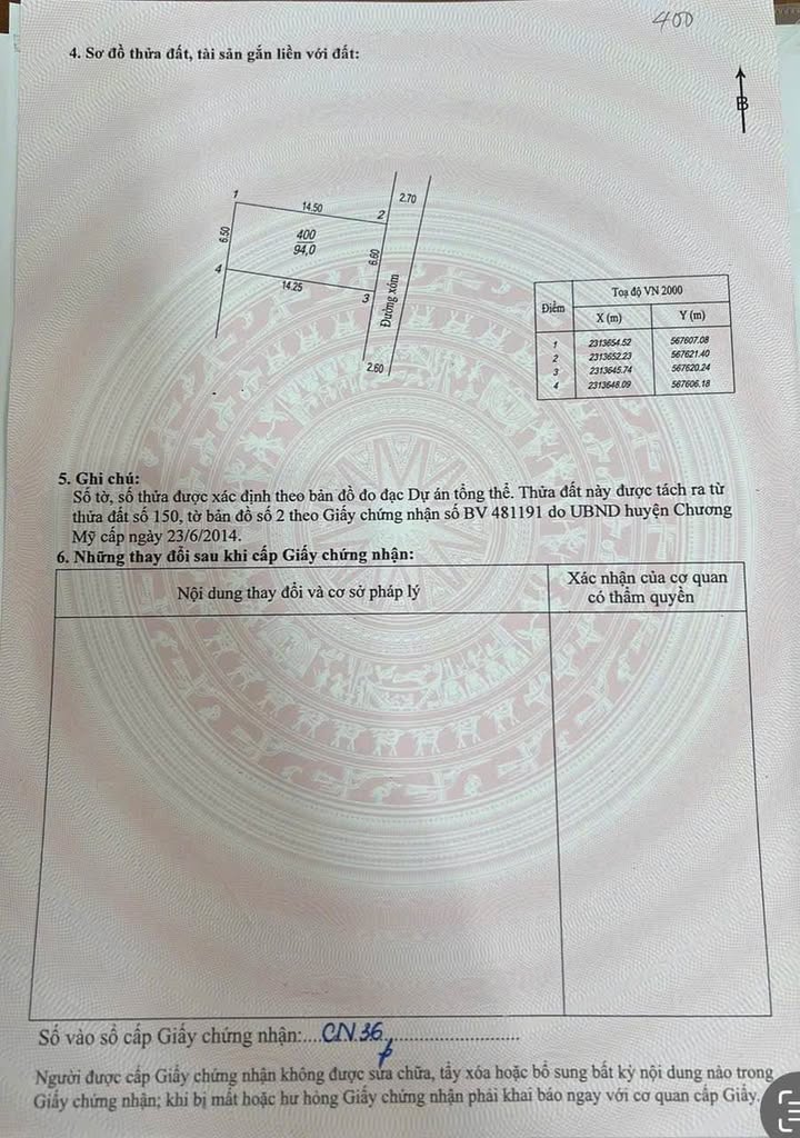 Đất nền Trường Yên, Chương Mỹ 94m² giá 3 tỷ - Đầu tư sinh lời ngay!