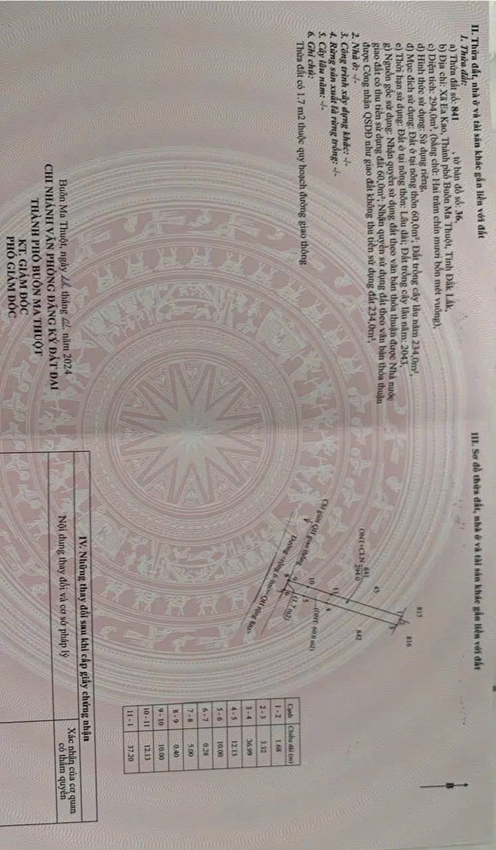 Đất thổ cư 300m² phường Ea Kao - TP. Buôn Ma Thuột giá 1.25 tỷ - Đầu tư sinh lời!