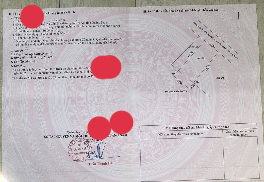 Đất nền đường Đồng Nà 1, Hội An 1191m² giá chỉ 22 tỷ - Đầu tư sinh lời ngay!