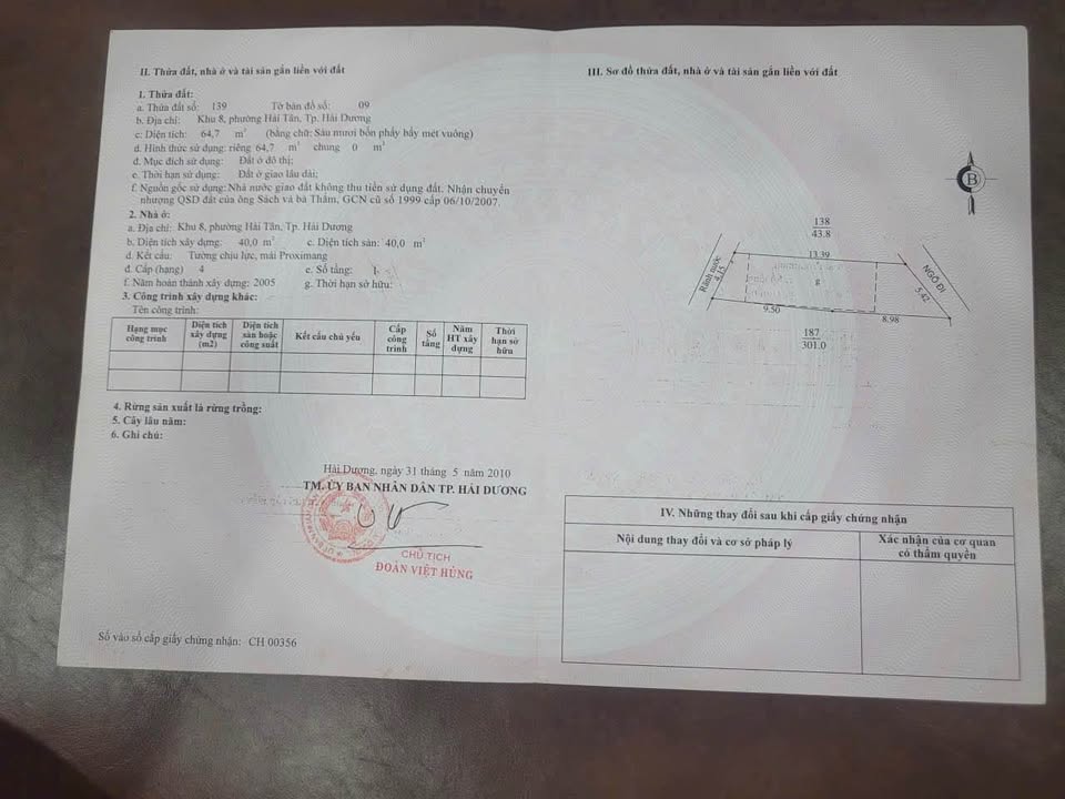 Nhà cấp 4 ngõ 1022 Lê Thanh Nghị, Hải Dương 65m² - Sổ hồng chính chủ, giá tốt!