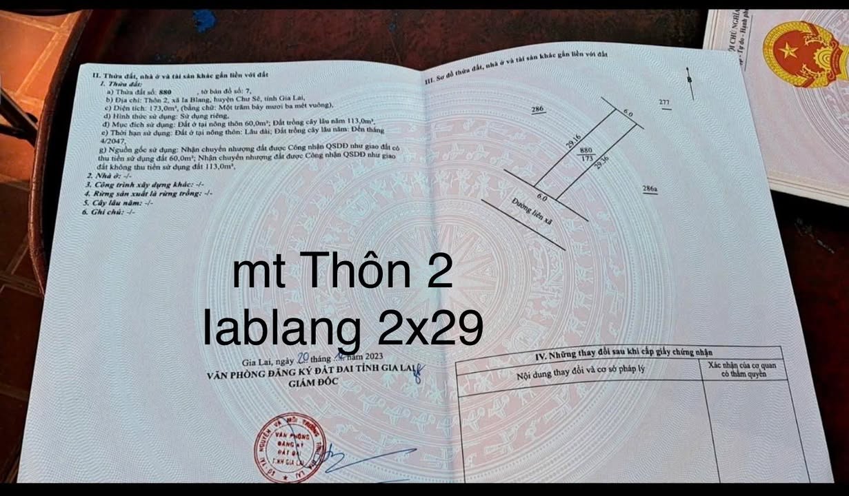 Bán lô đất mặt tiền đường Quang Trung, xã Ia Blang, 174m² - Kinh doanh sầm uất!