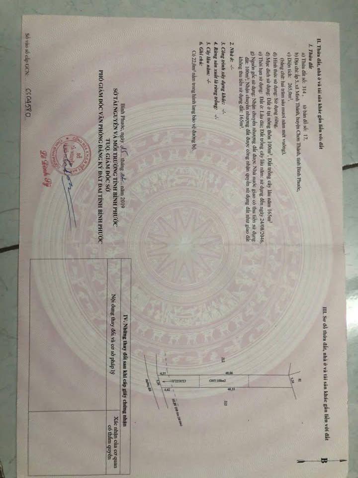 Đất mặt tiền đường nhựa Ấp 5 Minh Thành 265m² - Đầu tư sinh lời cao!