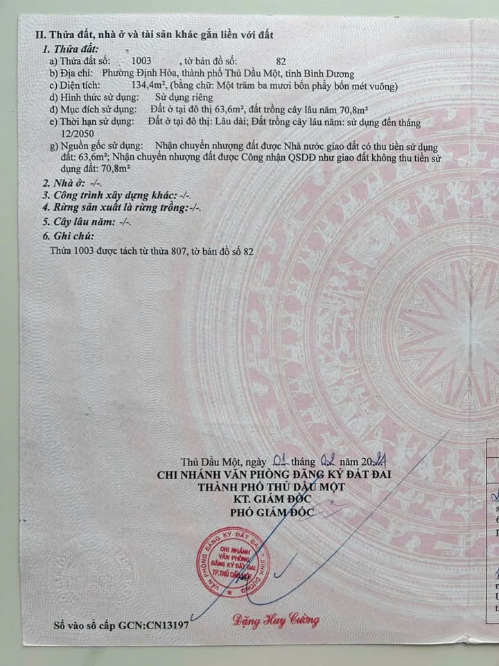 Đất thổ cư Định Hòa Thủ Dầu Một 62.6m² giá 1.7 tỷ - Lô góc vị trí đẹp!