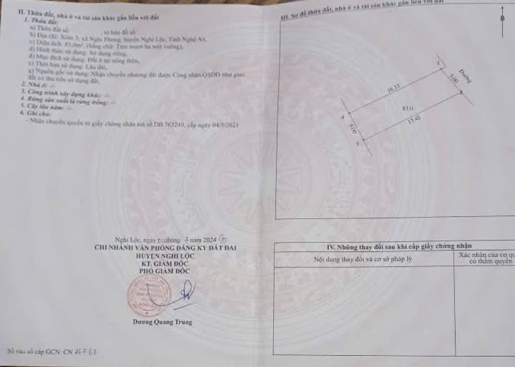 Đất nền Xóm 3 Nghi Phong, Vinh 83m² giá 1.5 tỷ - Đầu tư sinh lời ngay!