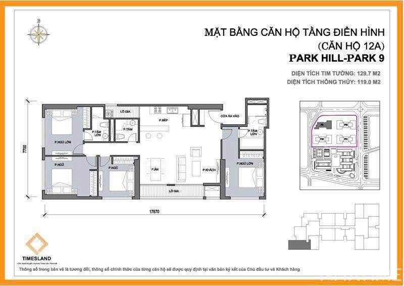 Căn hộ góc 4PN Park 09 Premium Times City 130m² giá 19 tỷ - Nhà mới đẹp, hướng Nam!