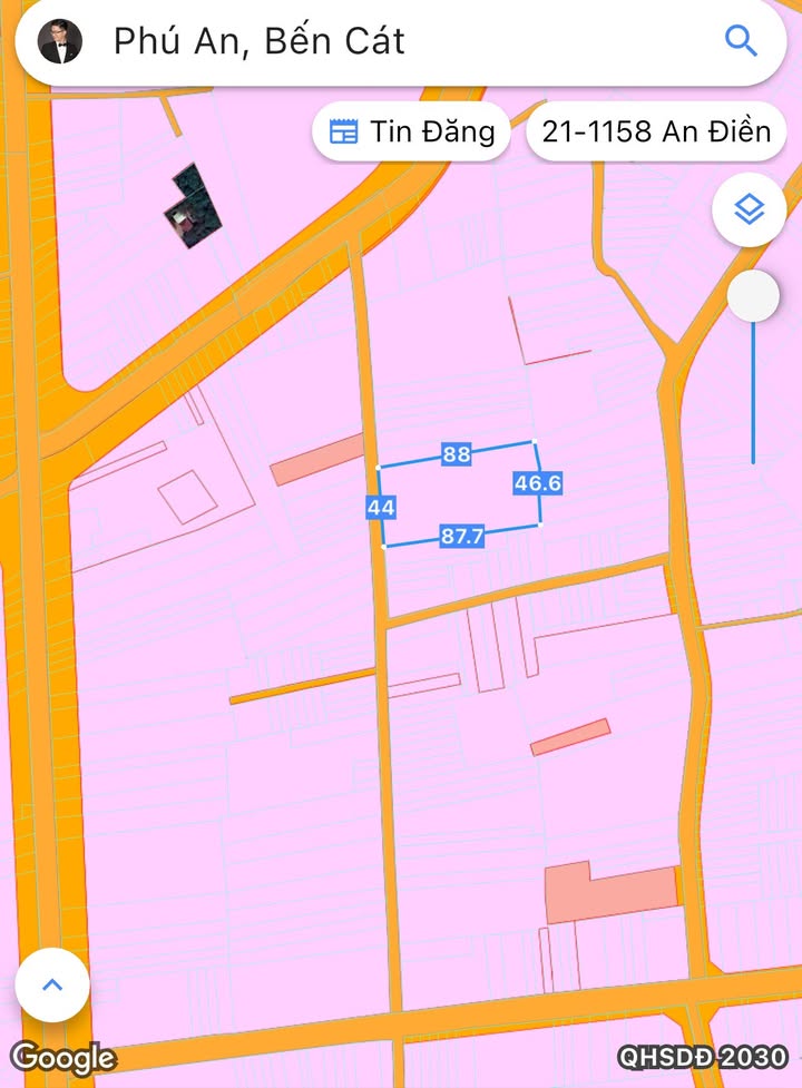 Đất nền Phú An Bến Cát 3872m² giá 15 tỷ - Mặt tiền nhựa thông nở hậu 46m!