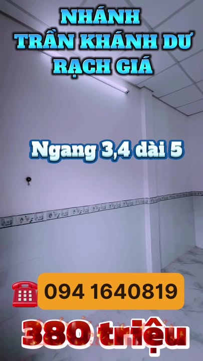Nhà phố Rạch Giá 17m² giá 380 triệu - Sổ hồng chính chủ, thổ cư 100%!