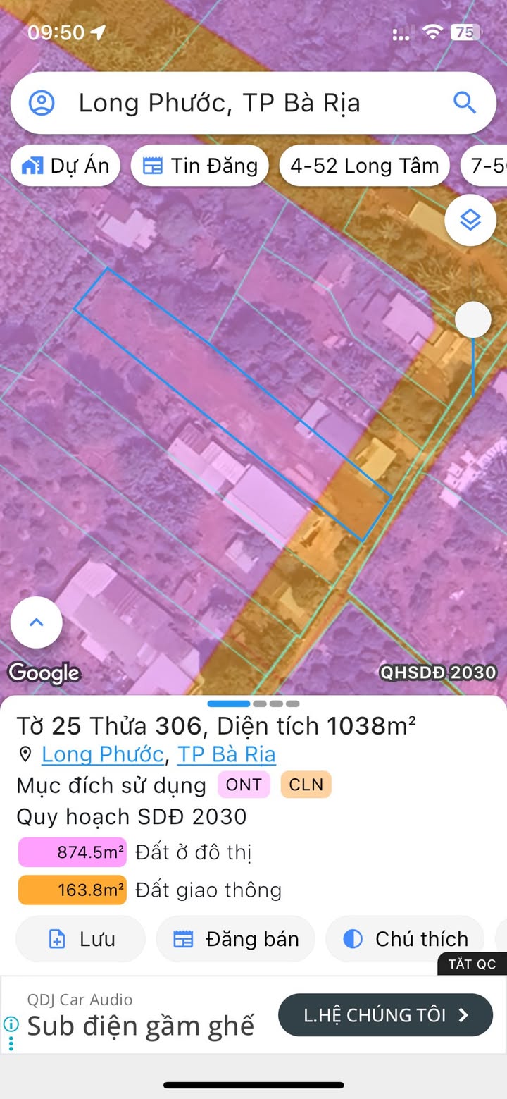 Đất nền Long Phước Bà Rịa 1008m² giá 3.99 tỷ - Khu dân cư đông đúc, ô tô vào tận nơi!