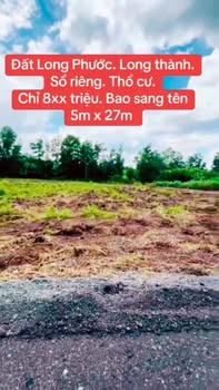 Đất Long Phước, Long Thành 135m² giá 800 triệu - Sổ riêng, thổ cư ngay giữa 2 KCN!