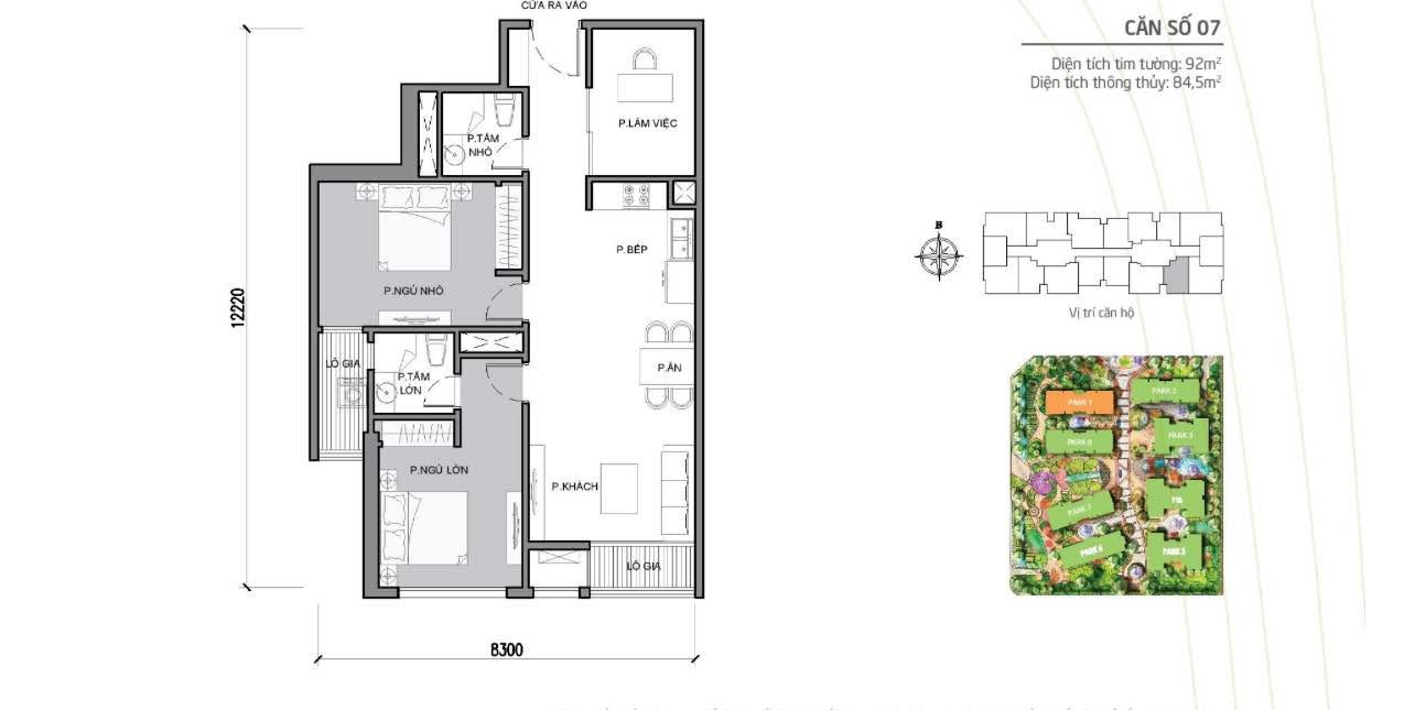 Căn hộ Park Hill Times City 3PN 92m² giá 11 tỷ - Ban công Nam, sẵn sàng vào ở!
