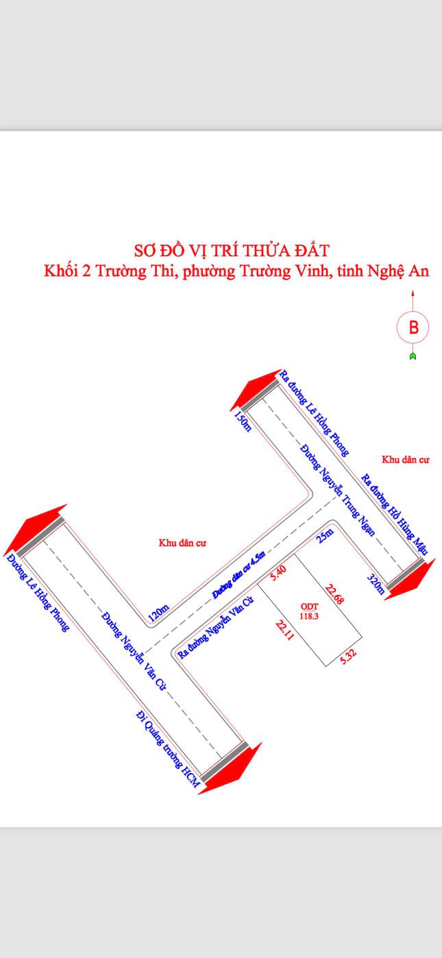 Lô đất Trường Thi Vinh 118m² giá 6 tỷ - Vị trí đắc địa sát chợ