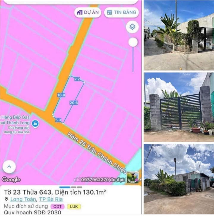 Đất nền Bà Rịa 130m² giá 2 tỷ - Lô góc 2 mặt tiền khu dân cư yên tĩnh!