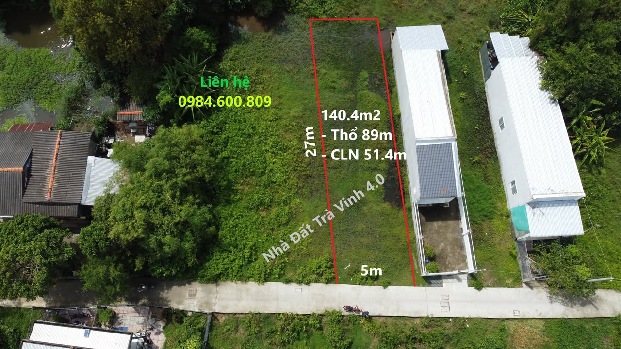 Đất nền Khu phố 5, Phường 9, Trà Vinh 140.4m² - Mặt tiền Bến xe, giá chỉ 415 triệu!