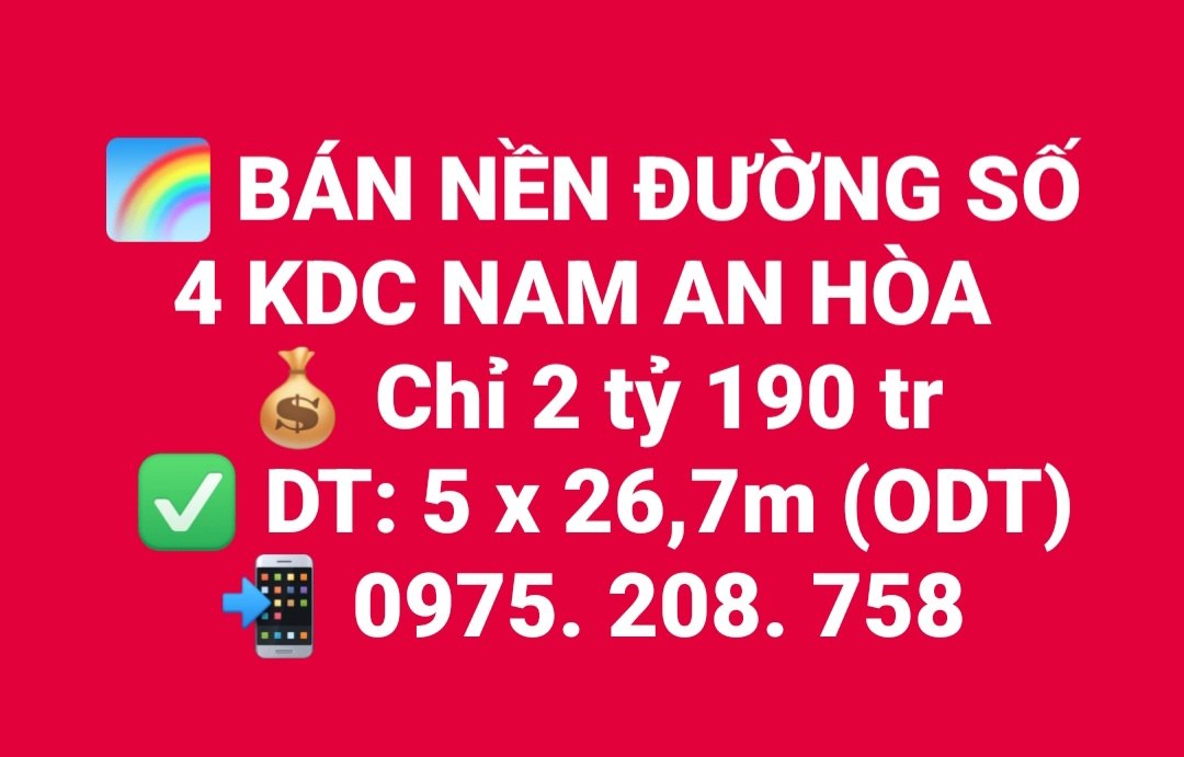 Đất nền KDC Nam An Hòa Rạch Giá 133m² giá 2.19 tỷ - Vị trí đắc địa cho đầu tư!