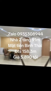 Nhà 2 tầng mặt tiền Bình Thái, Hòa Thọ Đông 91m² giá 5.89 tỷ - Thiết kế hiện đại, sẵn sàng vào ở!