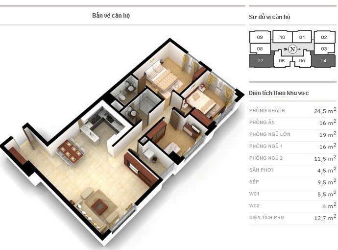 Căn hộ Richland Southern Cầu Giấy 123m² giá 11 tỷ - Full nội thất cao cấp, sẵn sàng vào ở!