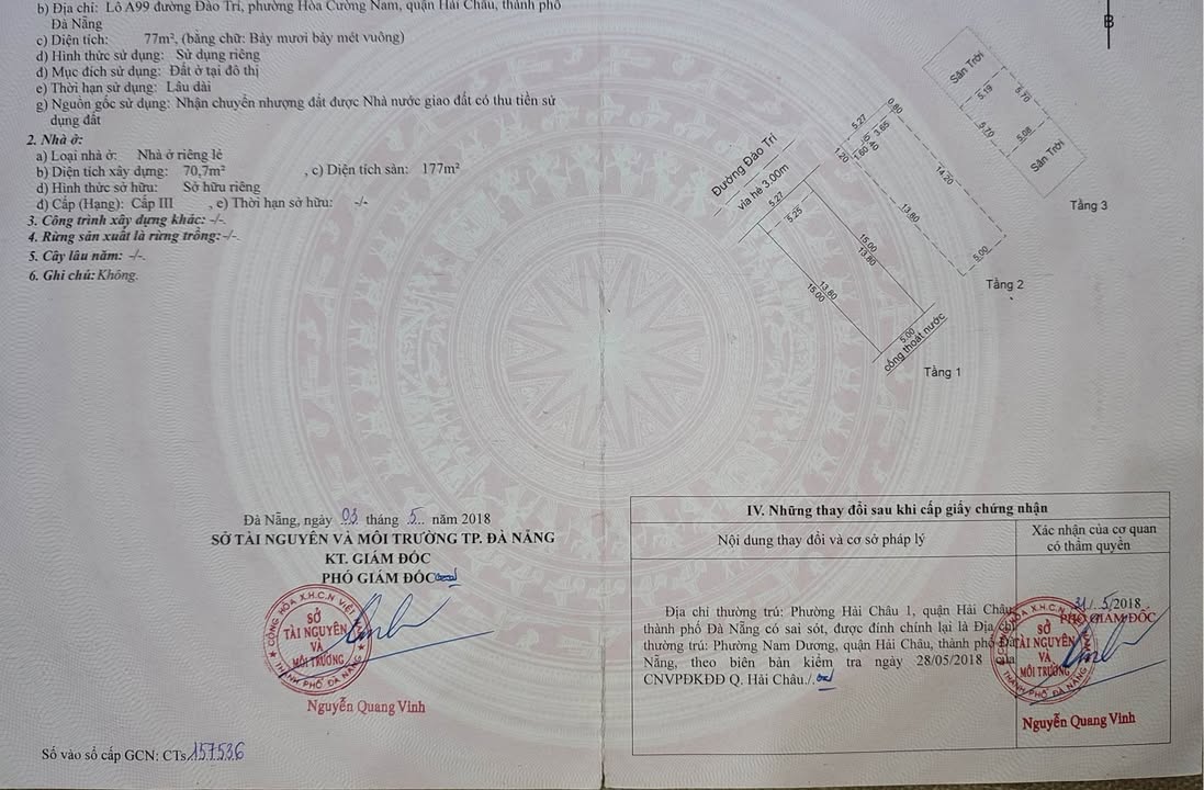 Nhà 3 tầng đường Đào Trí, Hòa Cường Nam 77m² giá 6.6 tỷ - Thích hợp kinh doanh hoặc ở gia đình